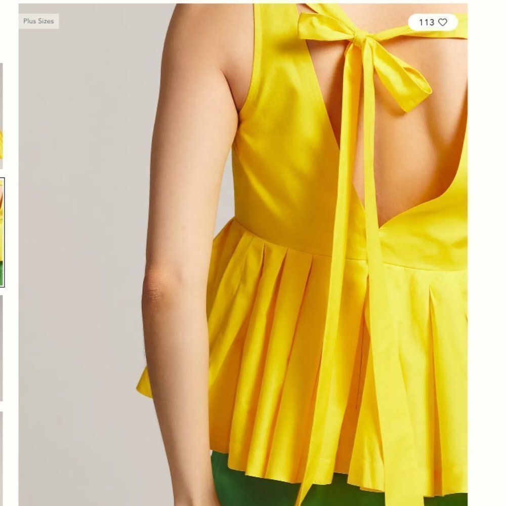 Anthropologie Atsu Sleeveless Poplin Yellow Top - Picture 4 of 9